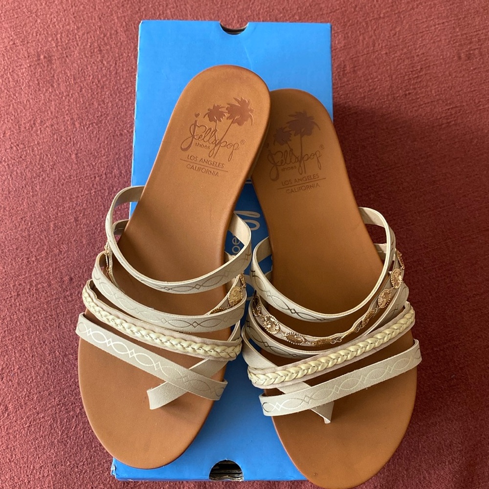 NWT Jellypop Alkis sandal in nude size 7